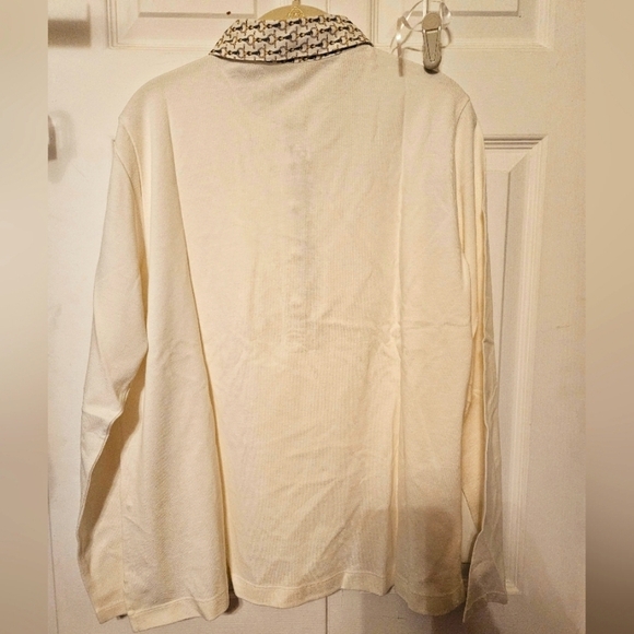 #264 Land's End- Off-white 3 quarter button long sleeve Top- Size: 1X - Picture 3 of 6